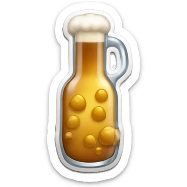 Yeast beer in microscop sticker