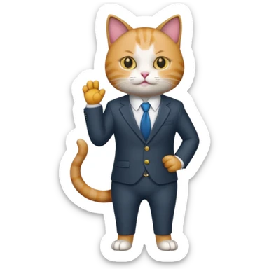 Cat with dress like businessman sticker