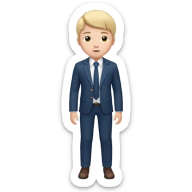 Young man, tailored trousers, a crisp button-down shirt, a blazer, and tie

 sticker