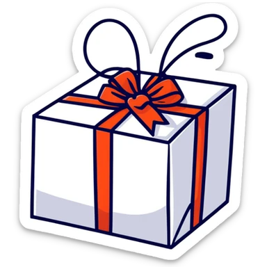 Gift box with a surprise popping out sticker