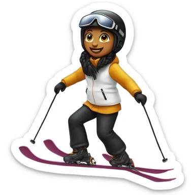 Girl wearing a black Hermes birkin bag skiing Apres sticker