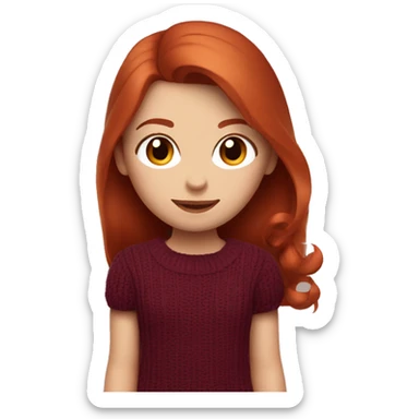 redhead girl with Dyson styling in burgundy sweater with rat on her shoulder sticker