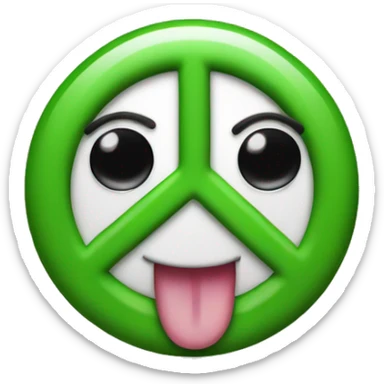 peace sign covering eye while winking with tongue out  sticker