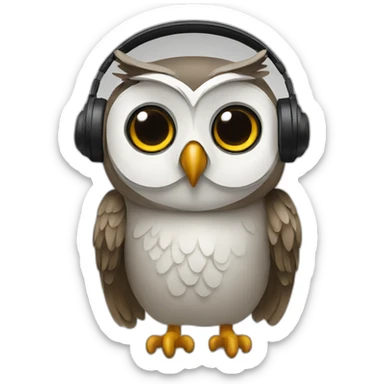 owl-with-headset-and-mic sticker