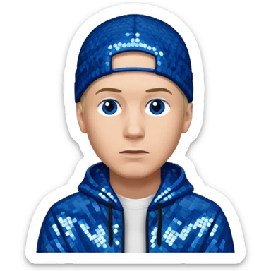Eminem with blue sequin outfit sticker