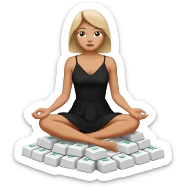 Female cartel boss sitting on a pile of cocaine sticker