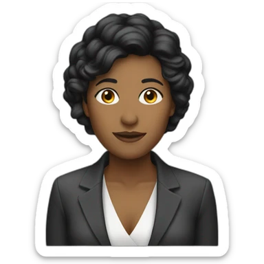 black hair lesbian journalist sticker