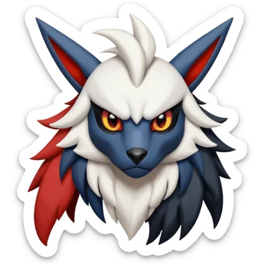 Handsome cool badass edgy Absol-Darkrai-Litten-Guilmon-Zangoose-Pokémon-Fakémon-fusion-hybrid-creature sticker