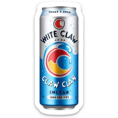 A skinny slim can of white claw alcohol sticker