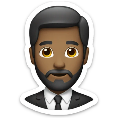 Man with a beard in a business suit sticker