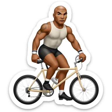 Mike Tyson riding a bike sticker