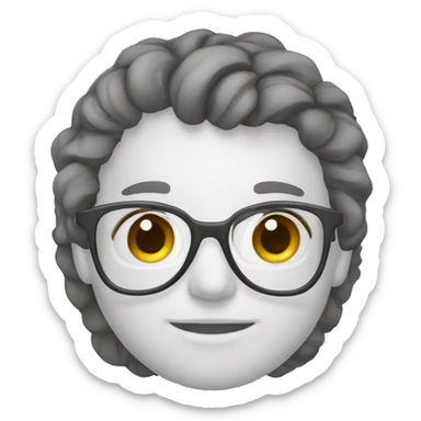 medica de oculos com cabelo enrolado sticker