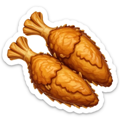 simple fried chicken wing, minimal details sticker
