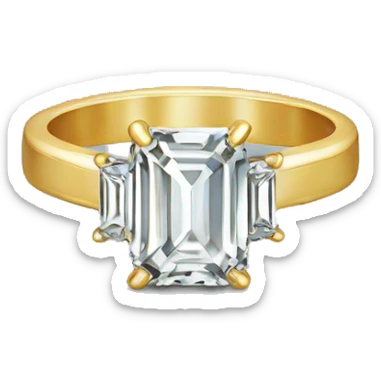 emerald cut Diamond ring sticker