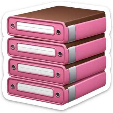 pink and brown files pile sticker