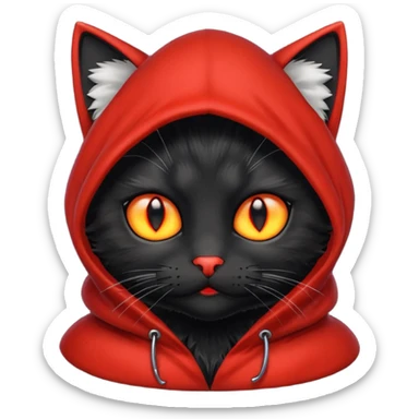 Black Cat with red hood sticker