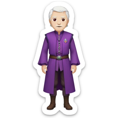 purple eyed white haired old man standing in Targaryen themed clothes, full body  sticker