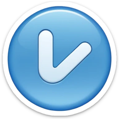 A blue circle 🔵 with white tick completely fit in.  sticker