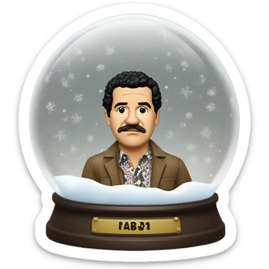 pablo escobar in snowing ball sticker
