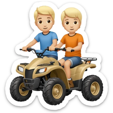 Please make 2 separate young boys both blonde riding four wheelers sticker