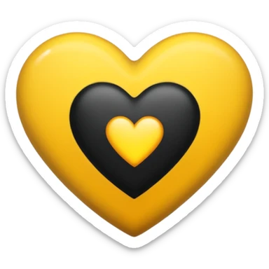 Fusiona un corazón de iPhone de color amarilla con color negro  sticker