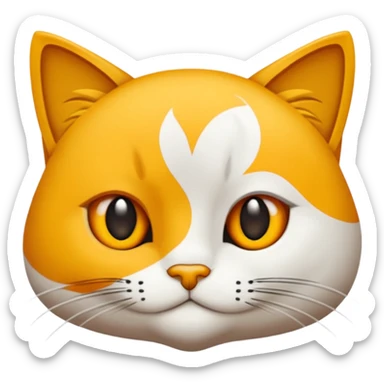 Kanatları olan denizin hemen üstünde uçan beyaz kanatlı turuncu sarı kedi sticker