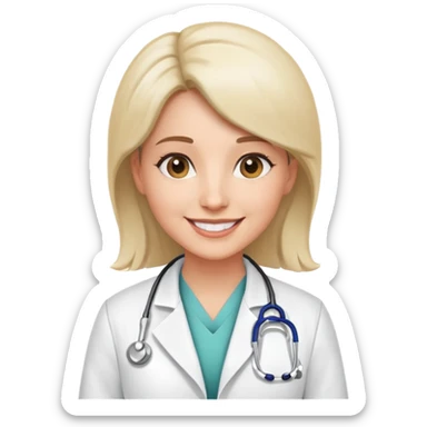 female white physician sticker