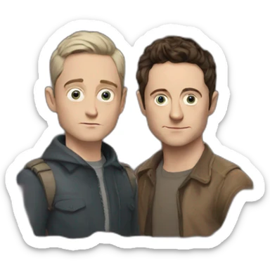 Elijah wood and Daniel raddclif sticker