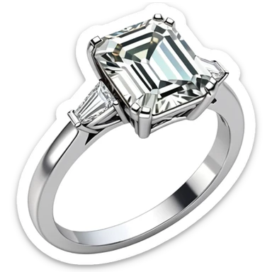 Emerald cut diamond ring sticker