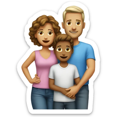 Famille 3 personne  1 garçon 2 mères sticker