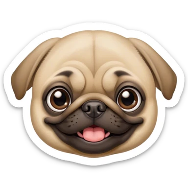 cute pug with hea sticker