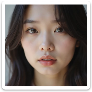 Jisoo from Blackpink, close-up portrait, photorealistic, natural lighting, soft expression sticker