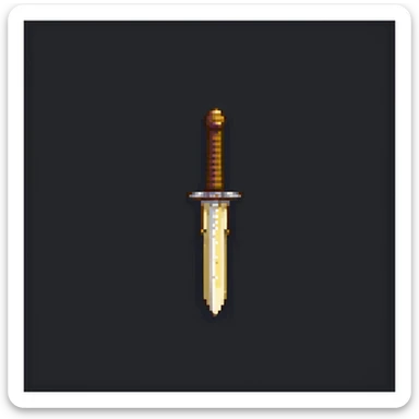 Minecraft style sword, yellowish skin tone, pixel art sticker