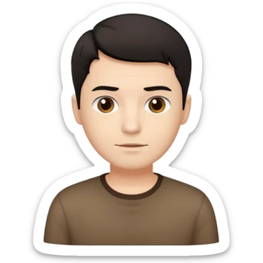 man white skin, wear brown shirt sticker