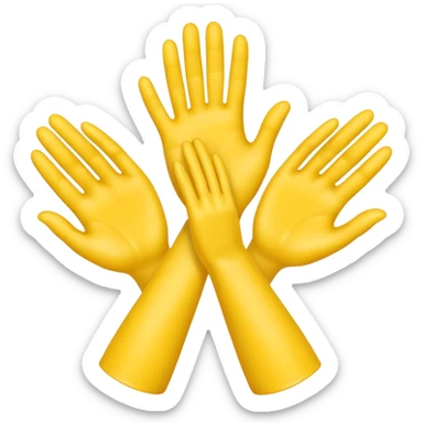 3 yellow hands face down in a pile about to do make a promise sticker