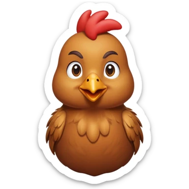 A chicken with a bob hairstyle sticker