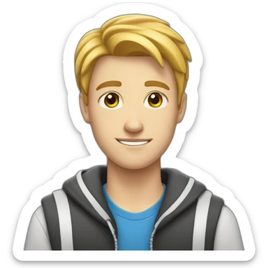 White american male high schooler teen sticker