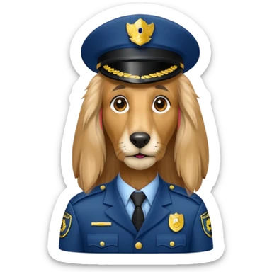 Afghan Hound dog as a security guard sticker