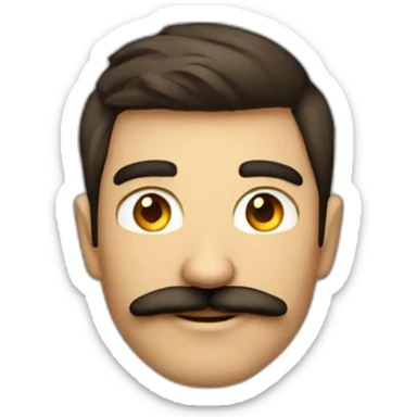 22 years old indie hacker guy have small mostache sticker