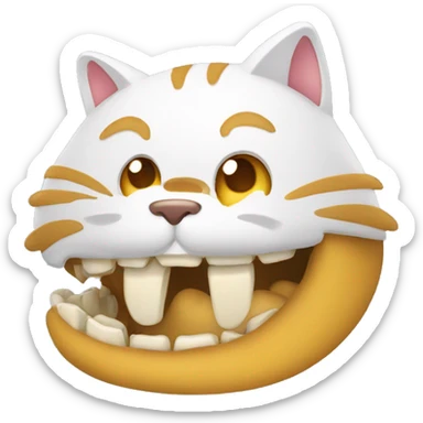 Un chat avec des dent en or sticker