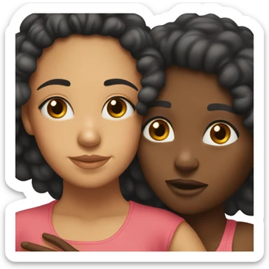 I want a Latina girl and a black girl hugging  sticker