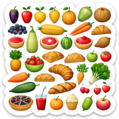 haceme un emoji de muchos alimentos sticker