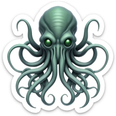 dark intertwined black wires forming a Giger-inspired Cthulhu creature, surreal sticker