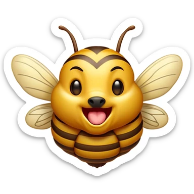 Cinematic Cute Yawning Hornet Portrait Emoji, Head tilted slightly with a dramatic, wide-open yawn, showcasing a small, striped body with softly drooping wings and sleepy, half-closed eyes, Simplified yet irresistibly adorable features, highly detailed, glowing with a soft, cozy glow, high shine, relaxed yet expressive, stylized with a dash of whimsical insect charm, soft glowing outline, capturing the essence of a drowsy yet affectionate hornet that appears ready to stretch out for a nap! sticker