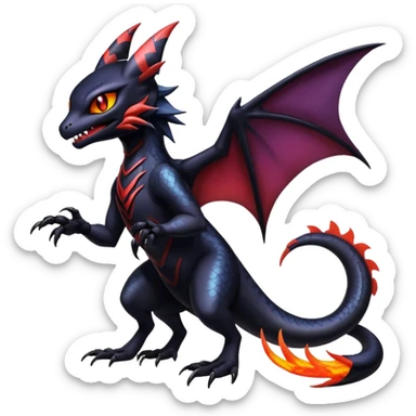 Shiny Epic Badass Gothic Noibat-Salandit-Litten-Hybrid sticker