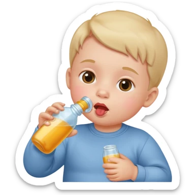 Eu quero um emoji que é que o bebê está bebendo mamadeira sticker