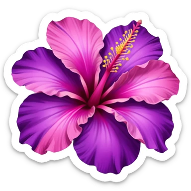 vibrant 2 color hibiscus y2k aesthetic sticker