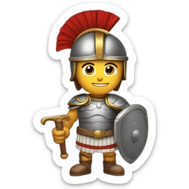 Late roman empire legionaire with gladius sword and oval shield sticker
