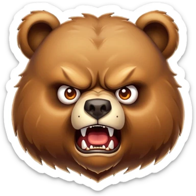 bear animal face sticker