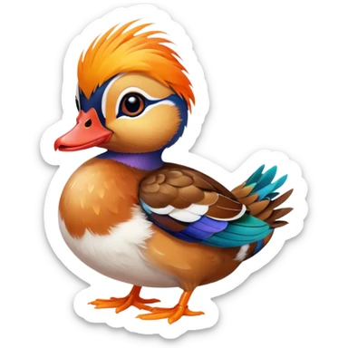 baby Mandarin duck sticker